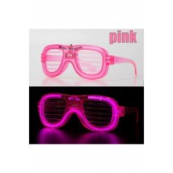 Özel Pembe Led Işıklı Parti Gözlüğü - Neon Glow Şerit Gözlük 3 Modlu Fırsat!!!