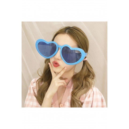 Özel Mega Boy Büyük Kalp Şekilli Parti Gözlüğü 12 Adet Rengarenk Fırsat!!!