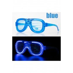 Özel Mavi Led Işıklı Parti Gözlüğü - Neon Glow Şerit Gözlük 3 Modlu Fırsat!!!