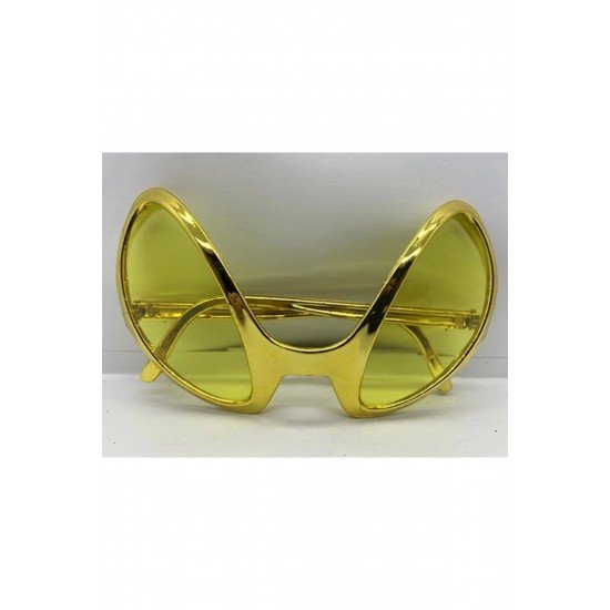 Özel Retro Gözlük - 80 Li 90 Lı Yıllar Parti Gözlüğü Gold Renk 8X13 Cm Fırsat!!!