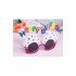Özel Happy Birthday Yazılı Beyaz Fuşya Renk Parti Gözlüğü 12X7 Cm Fırsat!!!