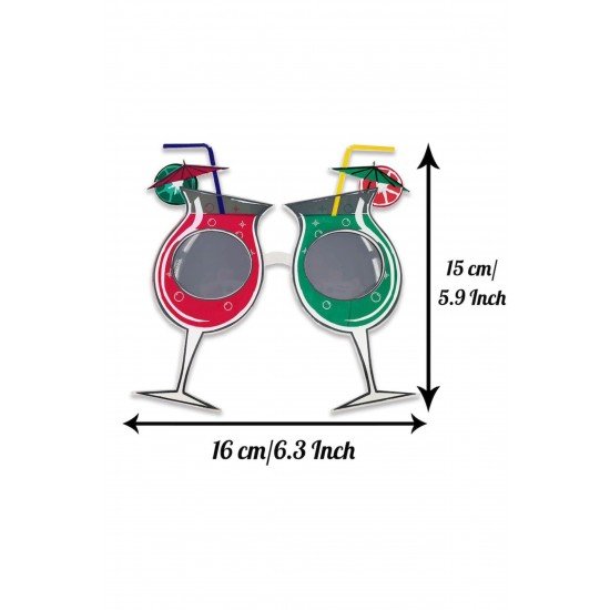 Özel Kokteyl Temalı Hawaii Yaz Partisi Gözlüğü 15X16 Cm Fırsat!!!
