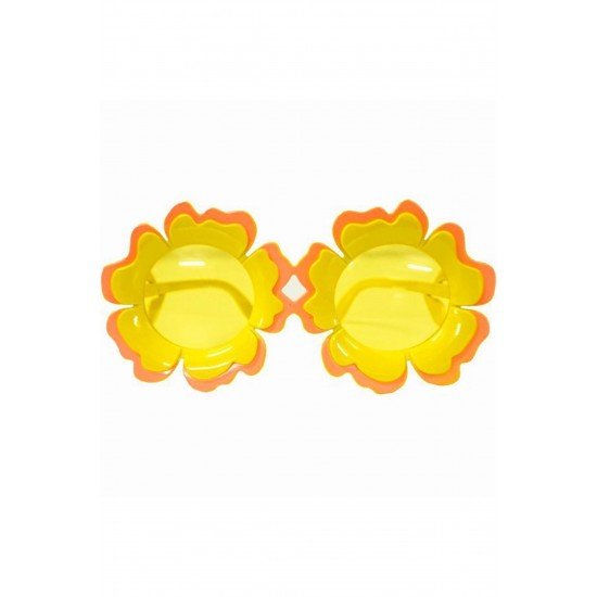 Özel Papatya Şekilli Turuncu Sarı Renkli Hawaii Konsept Parti Gözlüğü 15X7 Cm Fırsat!!!
