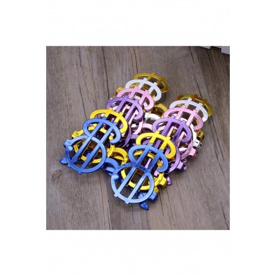 Özel Dolar Şekilli Metalize Parti Gözlüğü 6 Adet Fırsat!!!