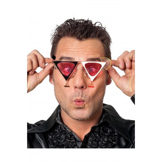 Özel Siyah Beyaz Renk Martini Parti Gözlüğü Fırsat!!!