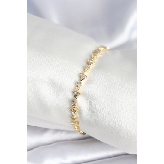 Özel Pirinç Gold Renk Yelpaze Model Kadın Bileklik Fırsat!!!