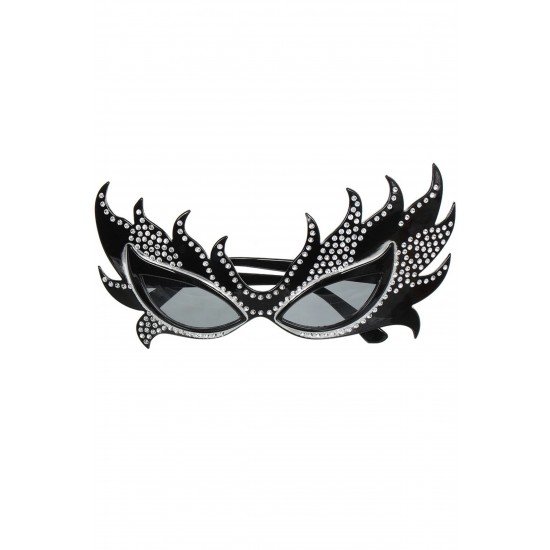 Özel Taşlı Göz Kamaştıran Gecenin Yıldızı Siyah Parti Alev Gözlük Fırsat!!!