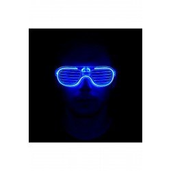 Özel Mavi Led Işıklı Parti Gözlüğü - Neon Glow Şerit Gözlük 3 Modlu Fırsat!!!