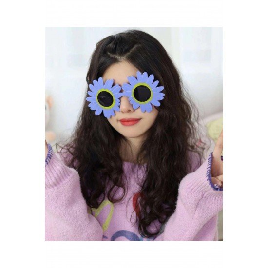 Özel Mor Renk Papatya Şekilli Parti Gözlüğü 18X10 Cm Fırsat!!!