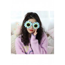 Özel Mavi Renk Papatya Şekilli Parti Gözlüğü 18X10 Cm Fırsat!!!