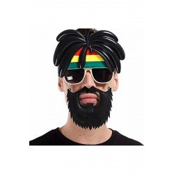 Özel Rasta Peruklu Rasta Sakallı Bob Marley Bıyıklı Parti Gözlüğü 27X18 Cm Fırsat!!!