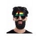 Özel Rasta Peruklu Rasta Sakallı Bob Marley Bıyıklı Parti Gözlüğü 27X18 Cm Fırsat!!!