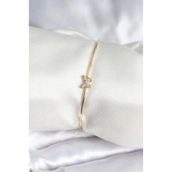Özel Kelebek Figürlü Zirkon Taşlı Gold Renk Pirinç Kadın Bileklik Fırsat!!!