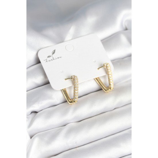 Özel Üçgen Model Zirkon Taşlı Kadın Küpe Fırsat!!!