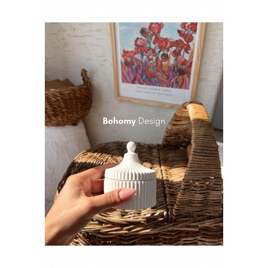 3'lü Dekoratif Kubbe Mumluk Seti, İskandinav Tarzı Kapaklı Mumluk Set (wax VERNİKLİ)