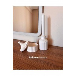 3'lü Dekoratif Kubbe Mumluk Seti, İskandinav Tarzı Kapaklı Mumluk Set (wax VERNİKLİ)