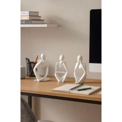 Dekoratif Heykel 3’lü Soyut İnsan Objeleri – Ev & Ofis Süsü