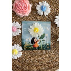 10 Adet Özel Tasarlanmış Kart Ve Papatya Mum. Bebek Doğum, Babyshower, Doğum Günü, Hediyelik