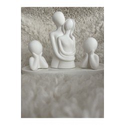 Sevimli 2 Çocuklu Aile Dekoratif Biblo Seti, şık ve anlamlı ev aksesuarı