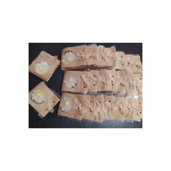 El Yapımı Papatya Şeklinde Parafin Mum 10lu