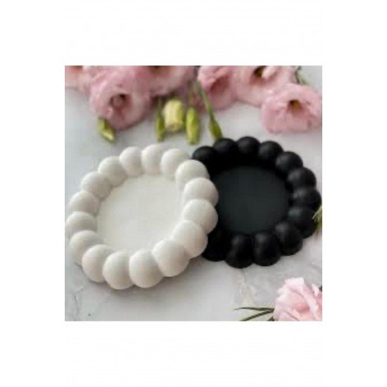 Bubble 2’li Dekoratif Beton Tabak Takı Tabağı Bardak Altlığı