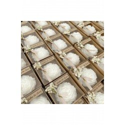 15 Adet Kraft Kutuda Şakayık Hediyelik Mum, Nişan, Kına, Söz, Sünnet, Doğum Günü, Baby Shower