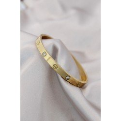 Özel Çelik Gold Renk Zirkon Taşlı Bileklik Fırsat!!!