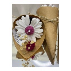 El Yapımı Söz, Nişan, Nikah, Kına, Baby Shower, Doğum Günü Hediyesi Papatya Mum Buket- 10 Adet