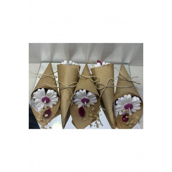 EL YAPIMI Söz, Nişan, Nikah, Kına, Baby Shower, Doğum Günü Hediyesi Papatya Mum Buket- 10 Adet