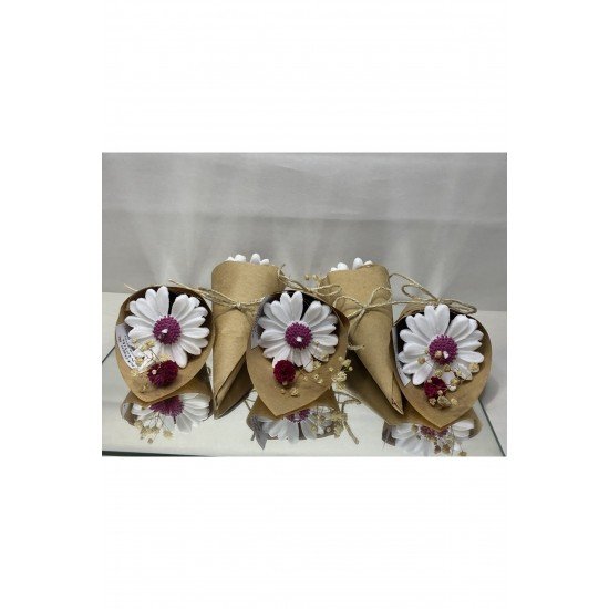 EL YAPIMI Söz, Nişan, Nikah, Kına, Baby Shower, Doğum Günü Hediyesi Papatya Mum Buket- 10 Adet