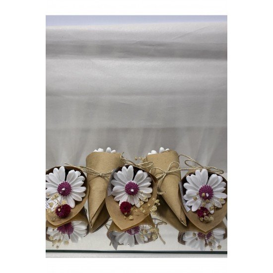 EL YAPIMI Söz, Nişan, Nikah, Kına, Baby Shower, Doğum Günü Hediyesi Papatya Mum Buket- 10 Adet