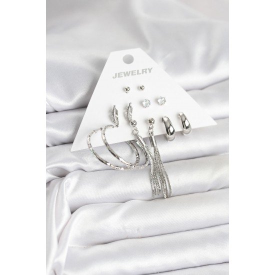 Özel Renk Pirinç 6 Çiftli Kadın Küpe Seti Fırsat!!!