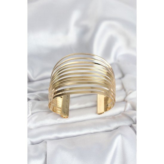 Özel Gold Renk Pirinç Kaburga Model Kadın Bileklik Fırsat!!!