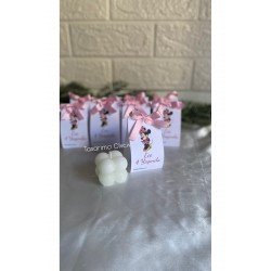 Minnie Mouse pembe mum hediyelik, doğum günü bebek hediyeliği 6 adet