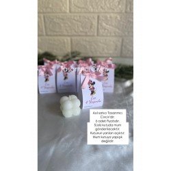 Minnie Mouse pembe mum hediyelik, doğum günü bebek hediyeliği 6 adet