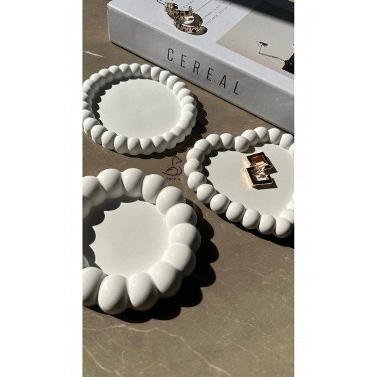 Baloncuklu 3’lü dekoratif tabak