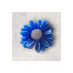 Lacivert Çiçek Desen (papatya) Dekoratif mum söz, nişan, meclis hediyelik 8 adet