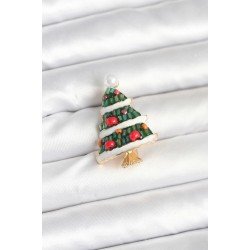 HarmonyAura Süslü Çam Ağacı Model Yılbaşı Temalı Broş