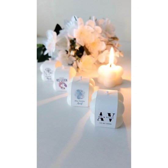 25 Adet Kişiye Özel Bubble Mum Hediyelik – Nişan, Söz, Nikah, Doğum Günü, Yenidoğan, Baby Shower