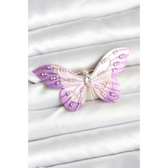 Özel Lila Renk Kelebek Model Broş Fırsat!!!