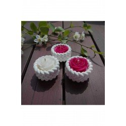 Hediyelik süslenmiş 10 adet burgu saksıda gül mum nikah nişan söz düğün doğum hediyelik