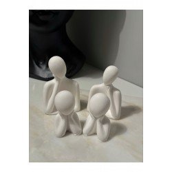 Dekoratif Iki Çocuklu Aile Obje Biblo Heykel Beton Bautinqstoretikiçocuk