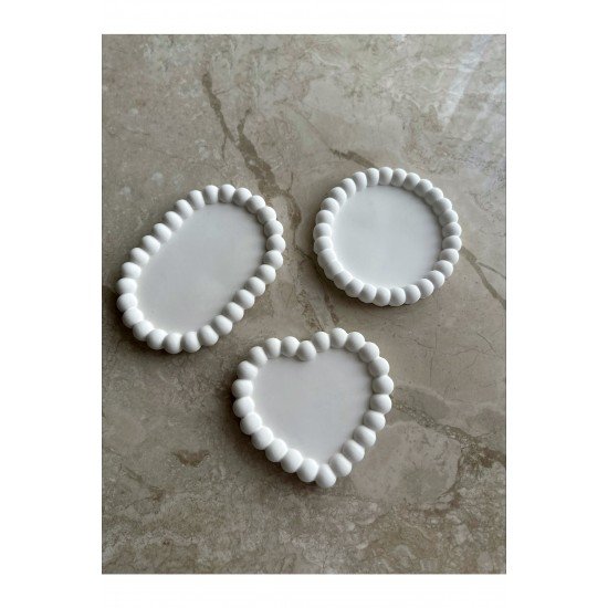 Kalp, Oval ve Yuvarlak Bubble Dekoratif Tabak Beton Obje
