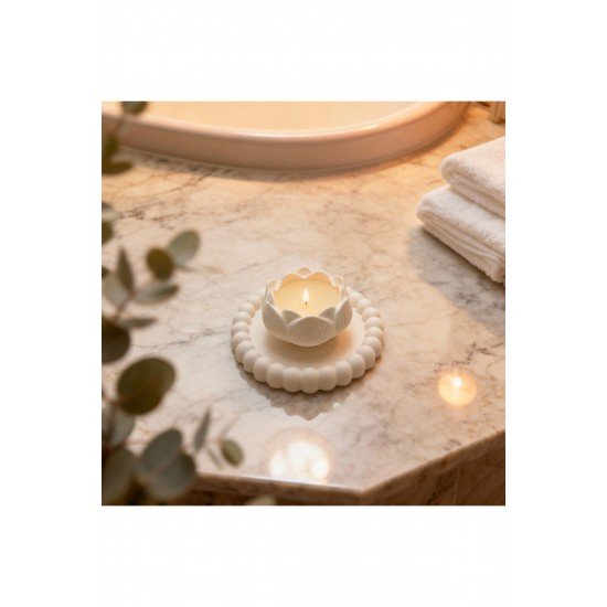 Pinterest Vanilya Kokulu Dekoratif Tepsili Gül Desenli Mum Seti – Şıklık ve Estetik Dokunuş