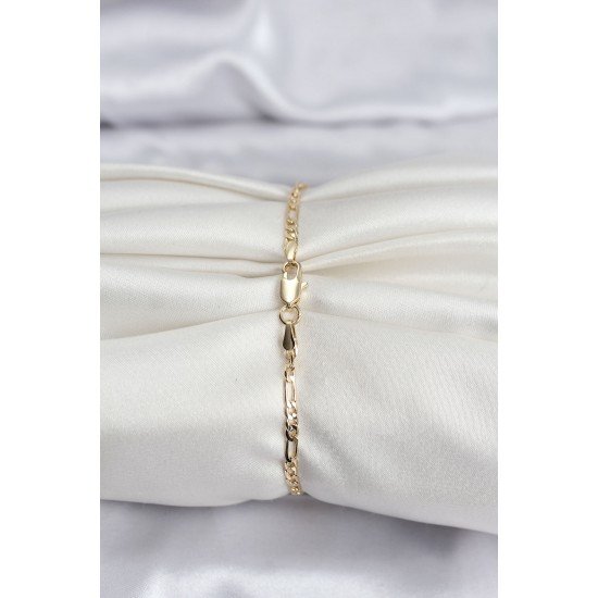 Özel 14K Gold Renk Kaplama Minimal Zincir Model Cm Kadın Bileklik Fırsat!!!