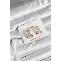 Özel 14K Gold Renk Kaplama Zirkon Taşlı Cm Kadın Küpe Fırsat!!!