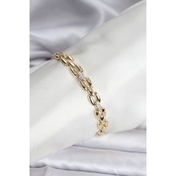 Özel 14K Gold Renk Kaplama Zirkon Taşlı Model Cm Kadın Bileklik Fırsat!!!