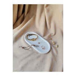 Dekoratif Beton Oval Sunumluk Takı Tabağı, Yağdanlık, Saksılık, Mumluk, Tütsülük