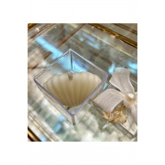 Pinterest Çiçekli İstiridye Hediyelik Mum, Nikah, Düğün Nişan Söz Mevlut - 15 Adet