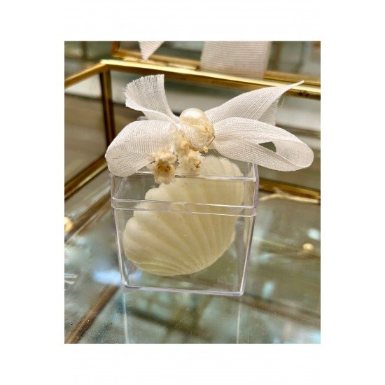 Pinterest Çiçekli İstiridye Hediyelik Mum, Nikah, Düğün Nişan Söz Mevlut - 15 Adet